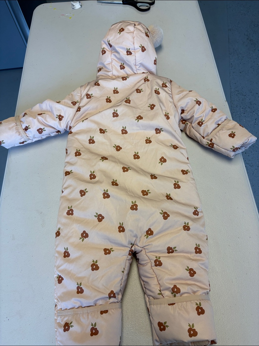 Infant Snow Suit Tan/Brown Sz 9M - Picture 5 of 7